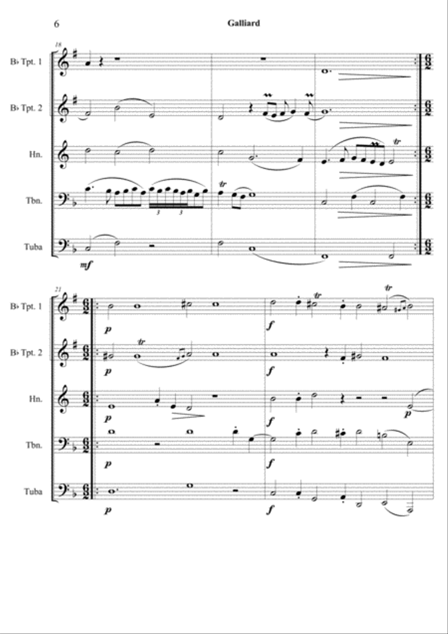 Wm. BYRD- in D minor for Brass Quintet Brass Quintet scores gallery preview page 6