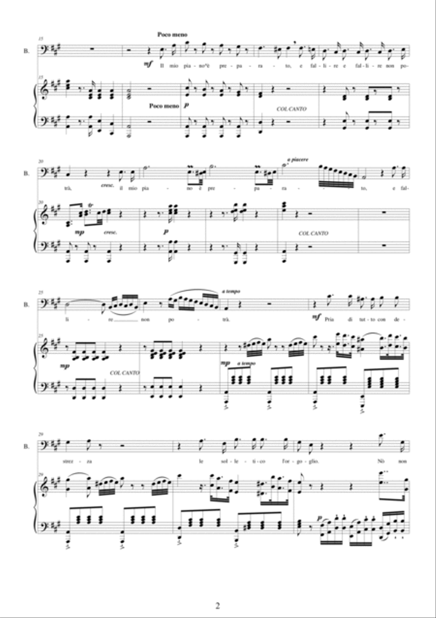 Rossini-La gazza ladra (Act 1s7) Il mio piano è preparato - Bass voice and piano Bass Voice scores gallery preview page 2