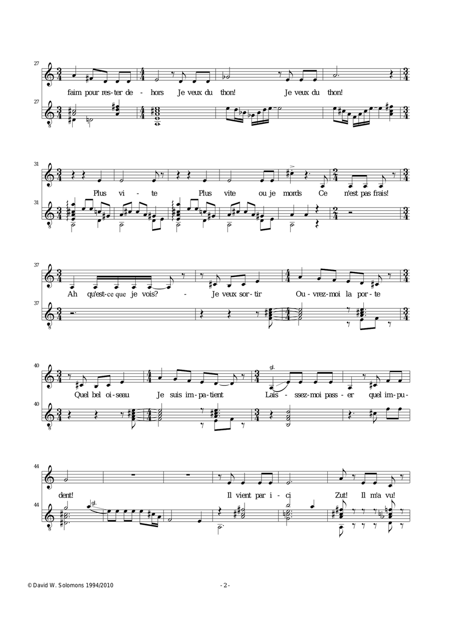 Je veux sortir for alto and guitar Classical Guitar scores gallery preview page 2
