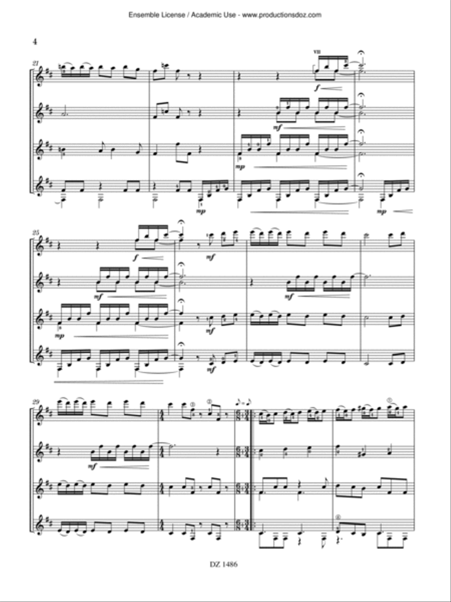 Café turc Guitar Ensemble scores gallery preview page 4