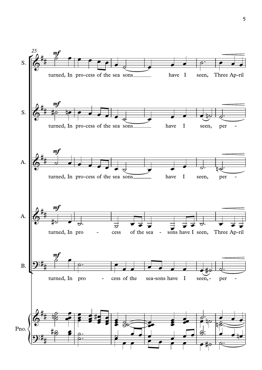 You Never Can Be Old - Sonnet 104 - Choir SSAAB 3-Part scores gallery preview page 5
