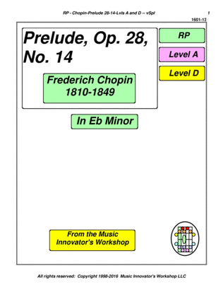 Chopin - Prelude - Opus 28, No. 14 - (Key Map Tablature)