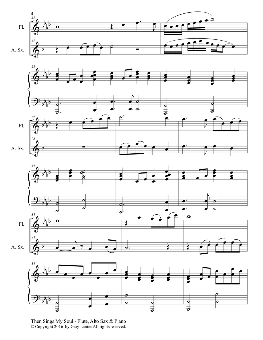 THEN SINGS MY SOUL (Trio – Flute & Alto Sax with Piano and Parts) Woodwind Duet scores gallery preview page 5