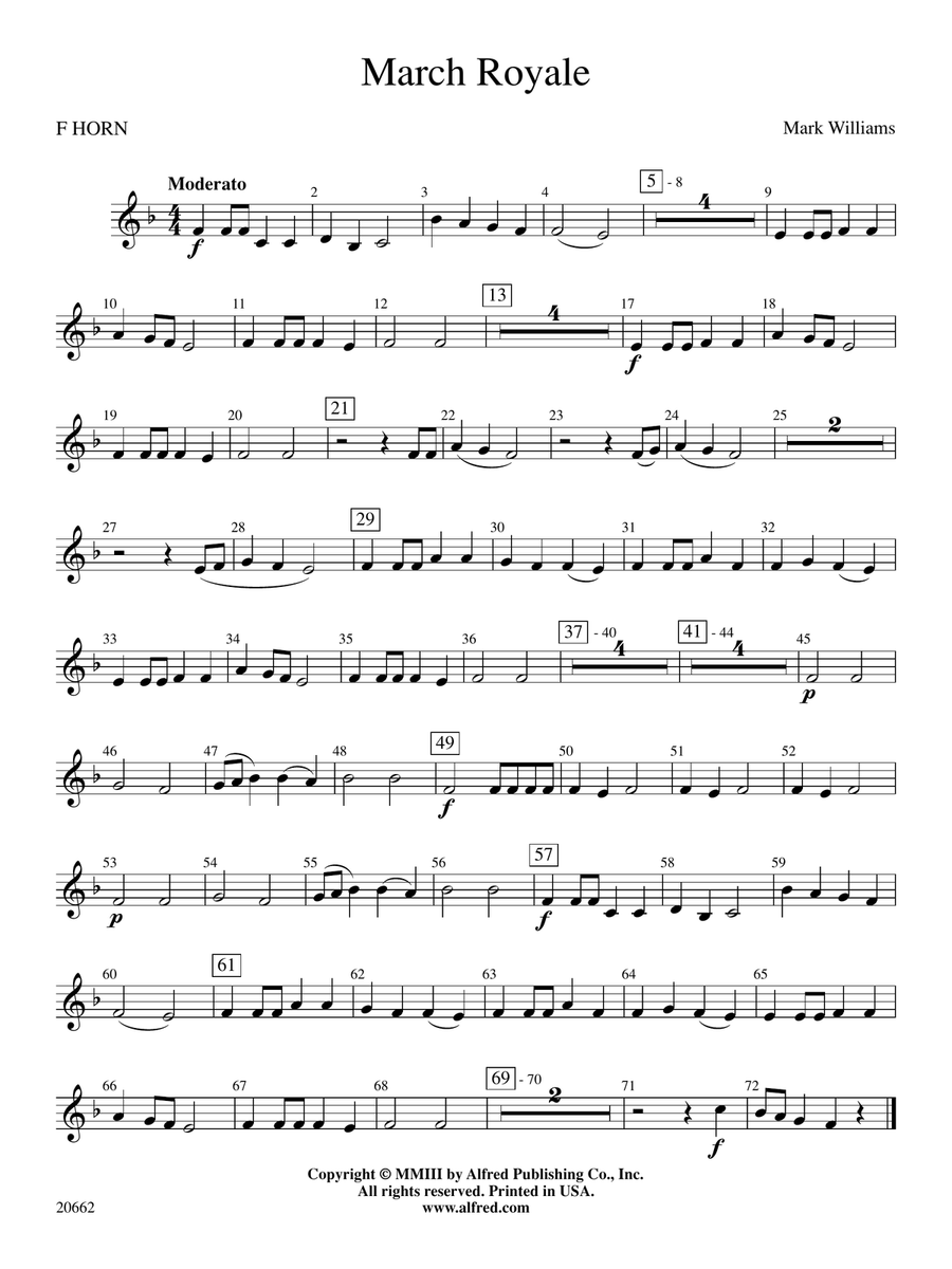 March Royale: 1st F Horn