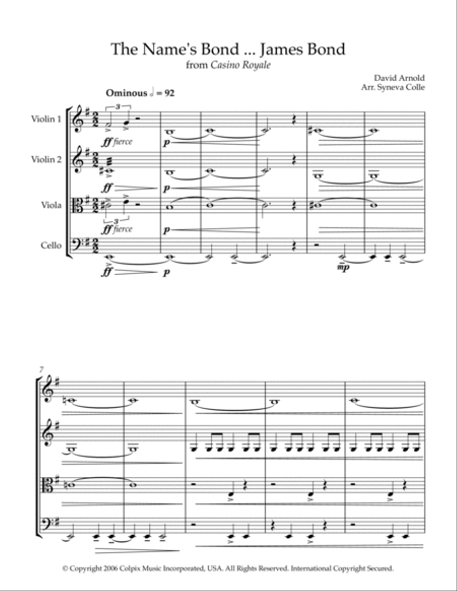The Name's Bond... James Bond String Quartet scores gallery preview page 2