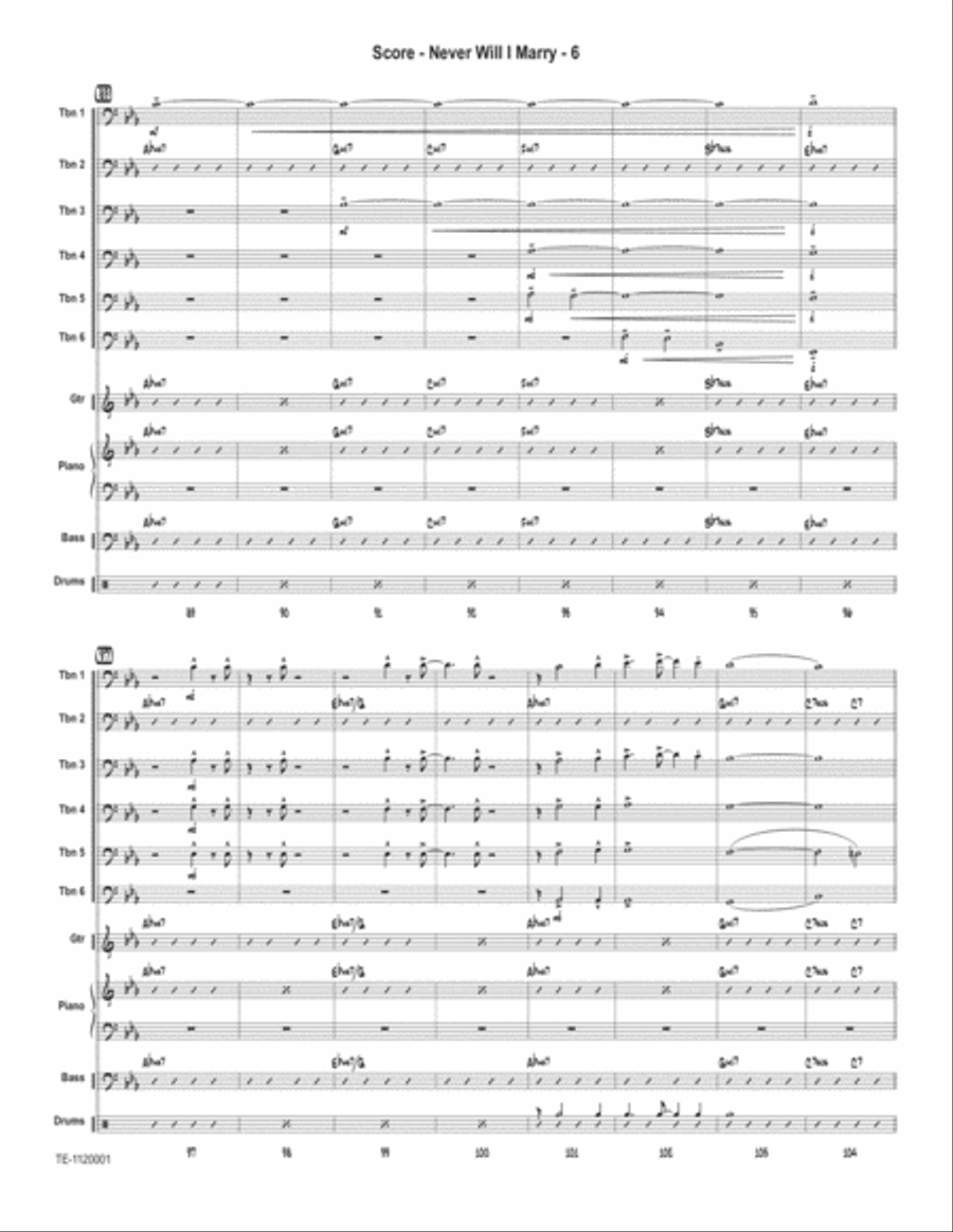 Never Will I Marry Trombone scores gallery preview page 6