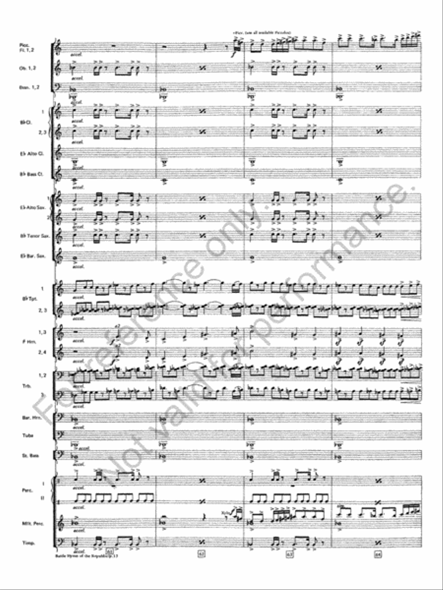 Battle Hymn Of The Republic Concert Band scores gallery preview page 14
