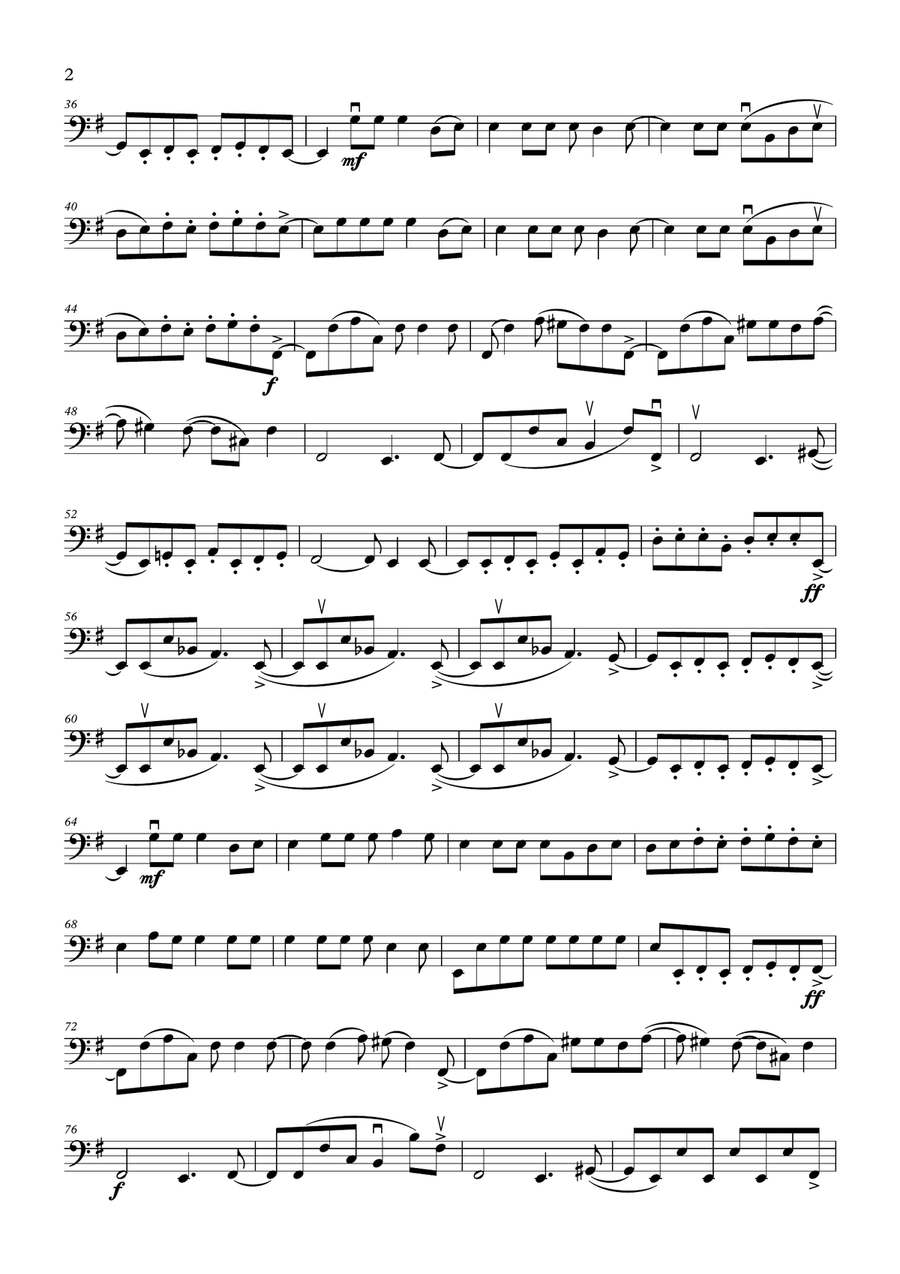 Enter Sandman Cello Solo scores gallery preview page 2