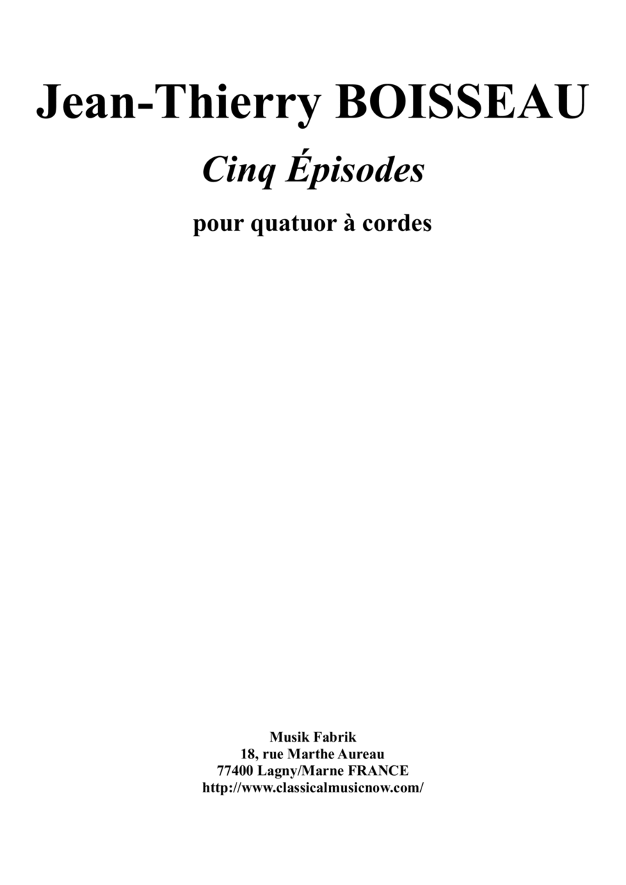 Cinq Episodes (Five Episodes) for string quartet String Quartet scores gallery preview page 1