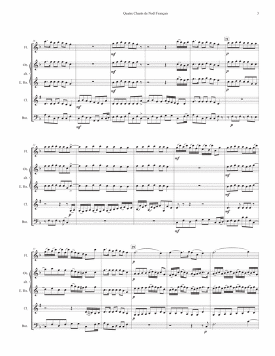 Quatre Chants de Noël Français (Four French Carols) for Woodwind Quartet image number null