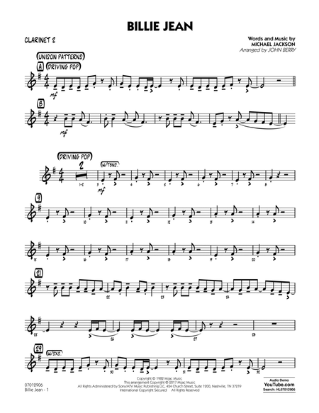 Billie Jean - Bb Clarinet 2