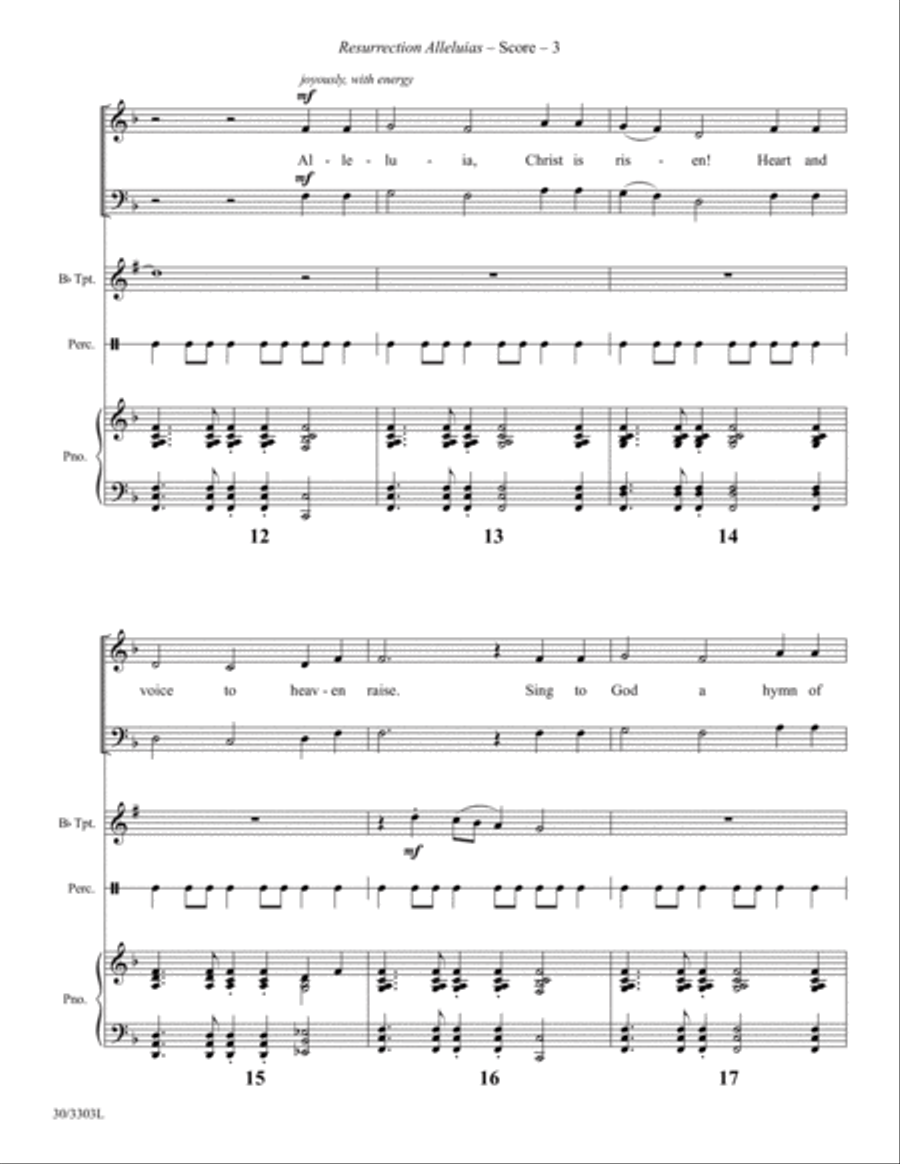 Resurrection Alleluias - Trumpet and Hand Drum Score and Parts Choir scores gallery preview page 6