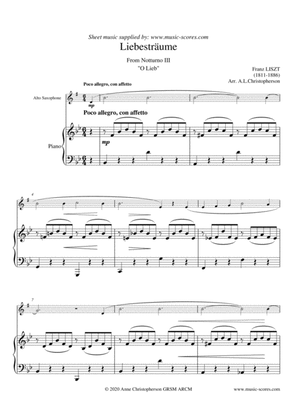 Book cover for Liebestraume No.3 - Notturno No.3 - Alto Sax and Piano