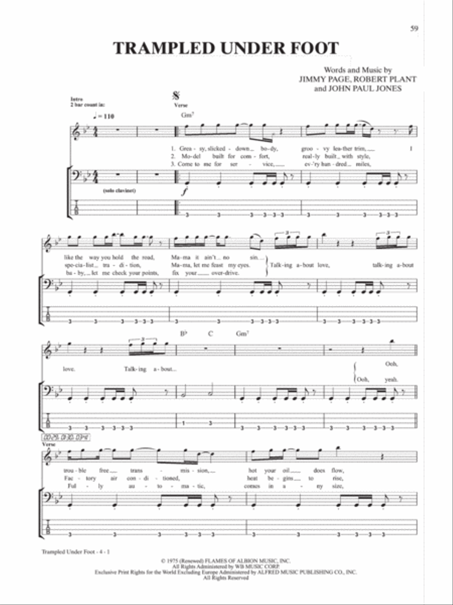 Ultimate Bass Play-Along Led Zeppelin, Volume 2 Bass Guitar Tablature scores gallery preview page 2