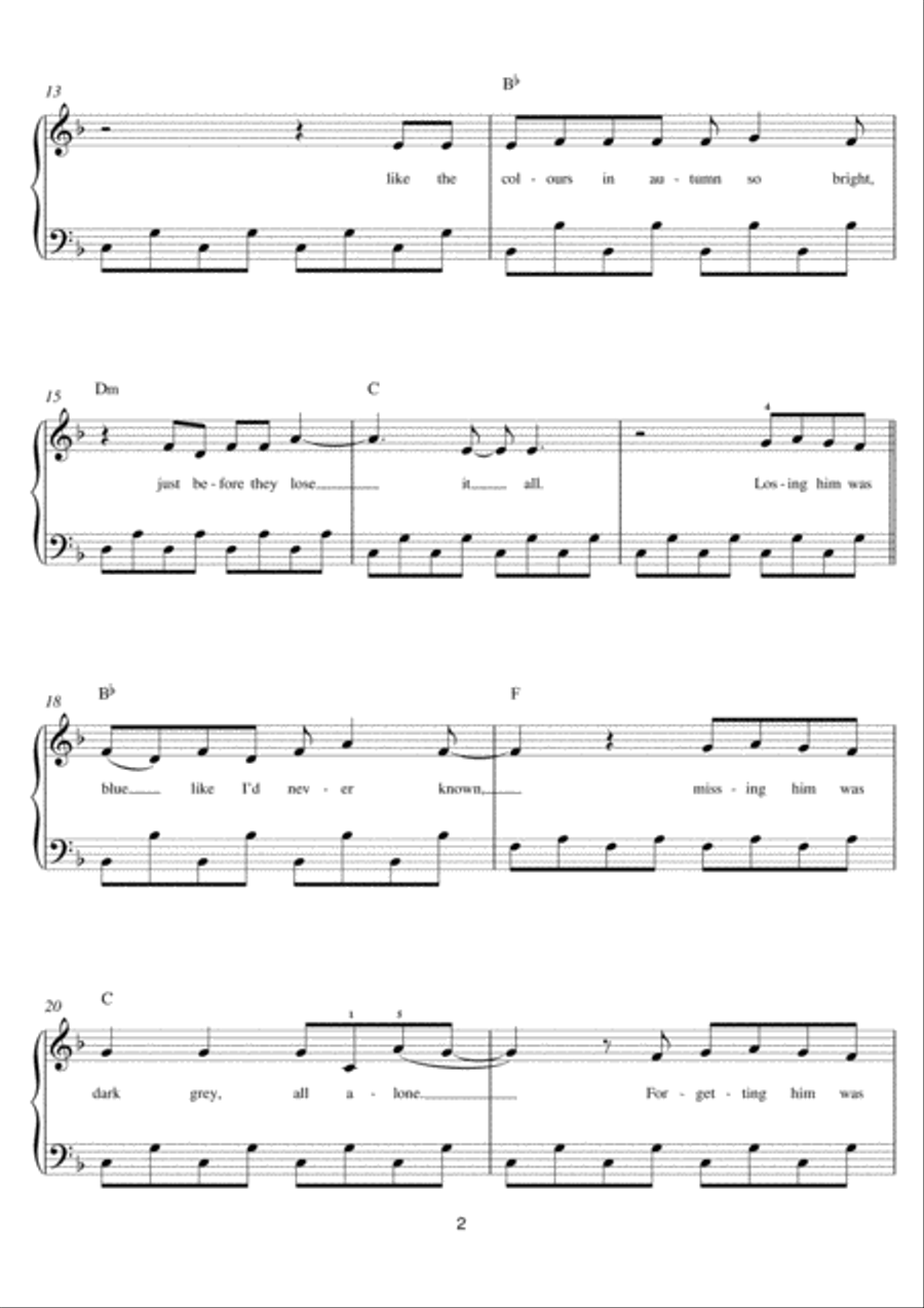 Red Red Easy Piano scores gallery preview page 2