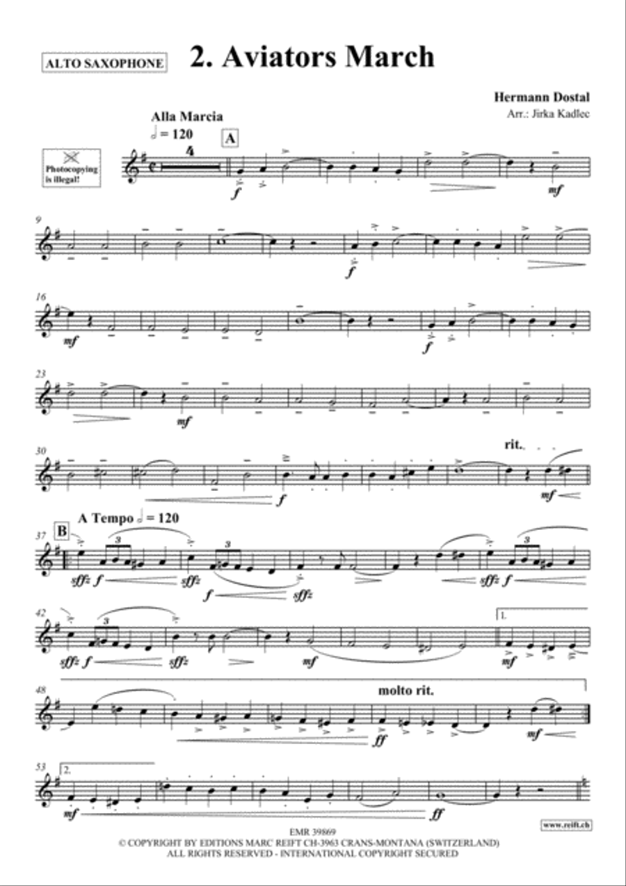 10 Greatest Famous Marches Alto Saxophone scores gallery preview page 3