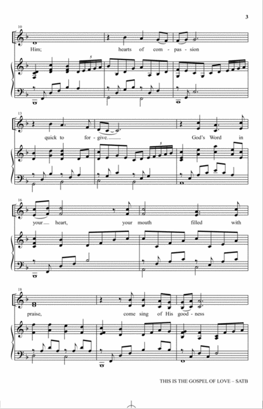 This Is The Gospel Of Love (arr. Mary McDonald) 4-Part scores gallery preview page 2