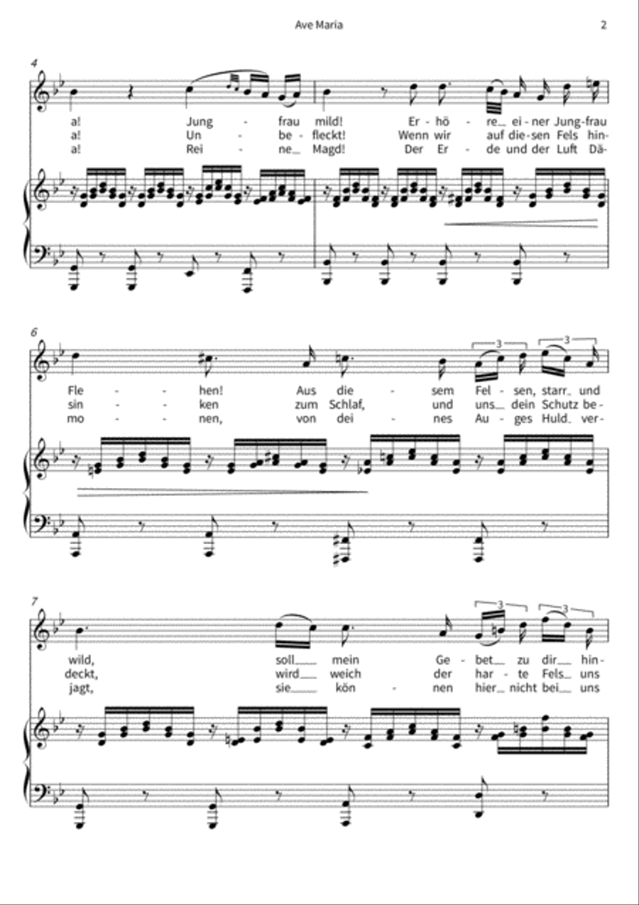 Ave Maria Piano, Vocal, Guitar scores gallery preview page 4