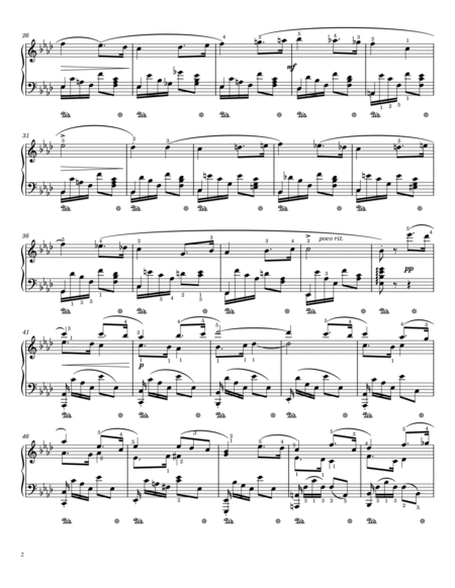 Gabriel Fauré - 3 Romances sans paroles, Op.17 No.3 - in A-Flat Major - Original With Fingered image number null