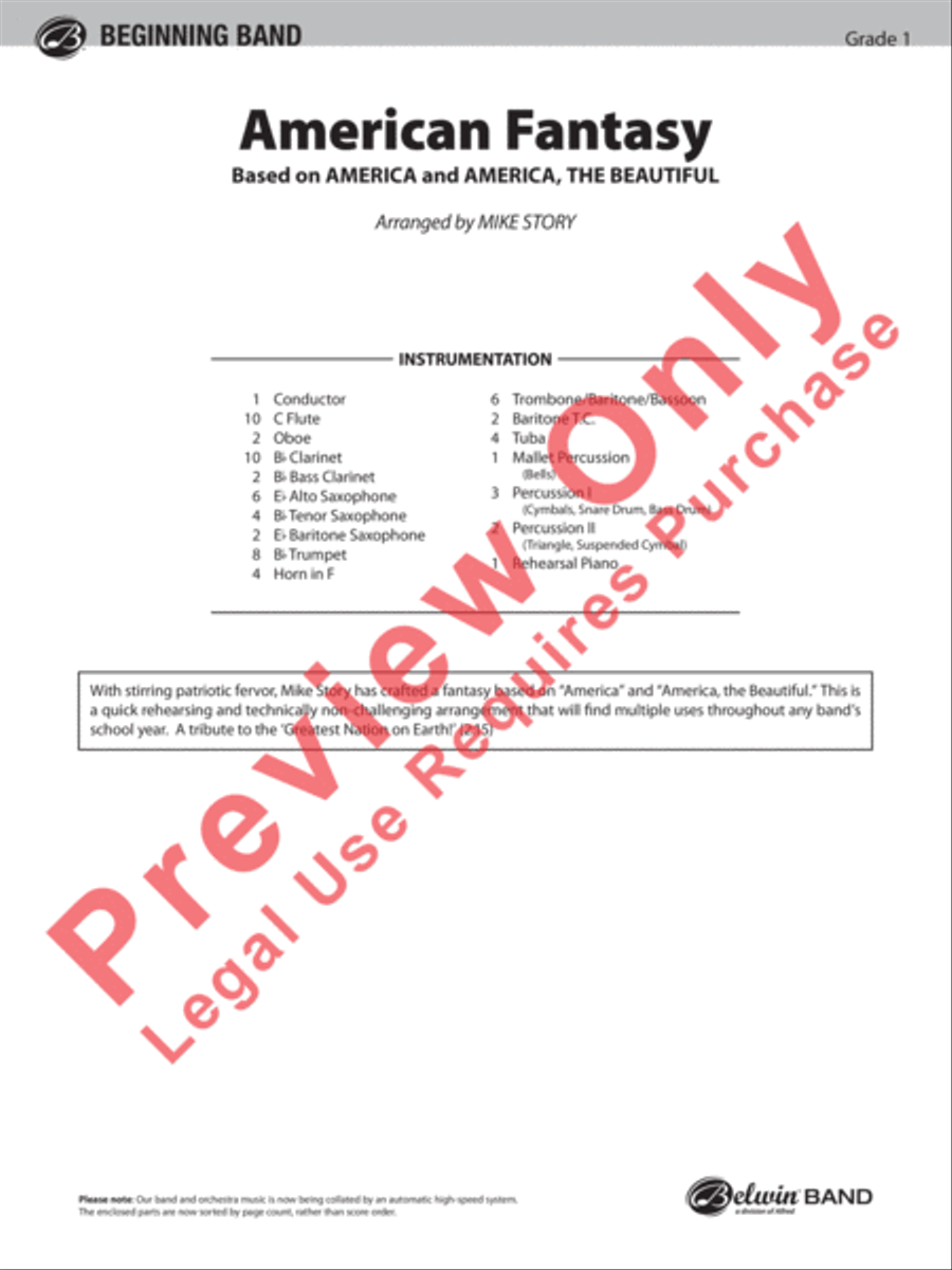 American Fantasy Concert Band scores gallery preview page 2