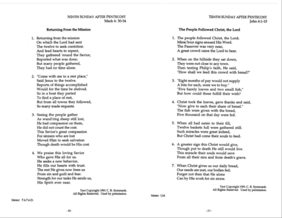 The Gospel Narrative Hymns for the Pentecost Season Series B Collection / Songbook scores gallery preview page 5