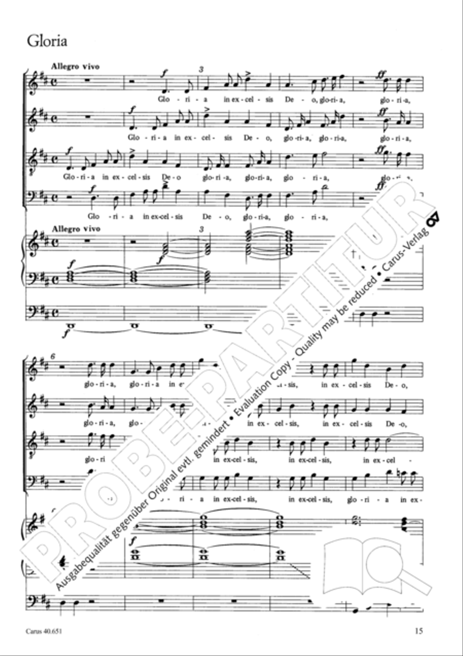 Mass in D Major (Missa in D) 4-Part scores gallery preview page 24