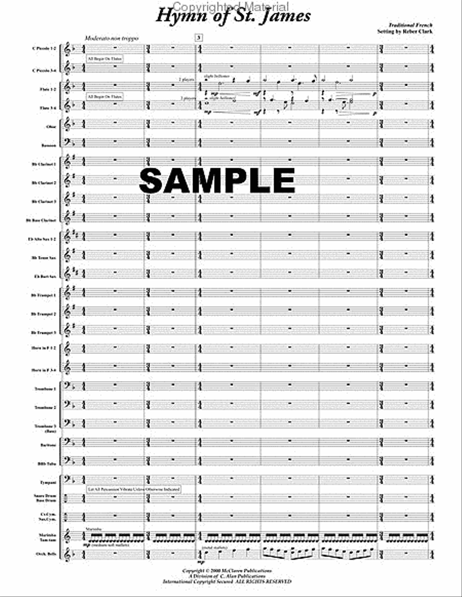Hymn of St. James Concert Band scores gallery preview page 2