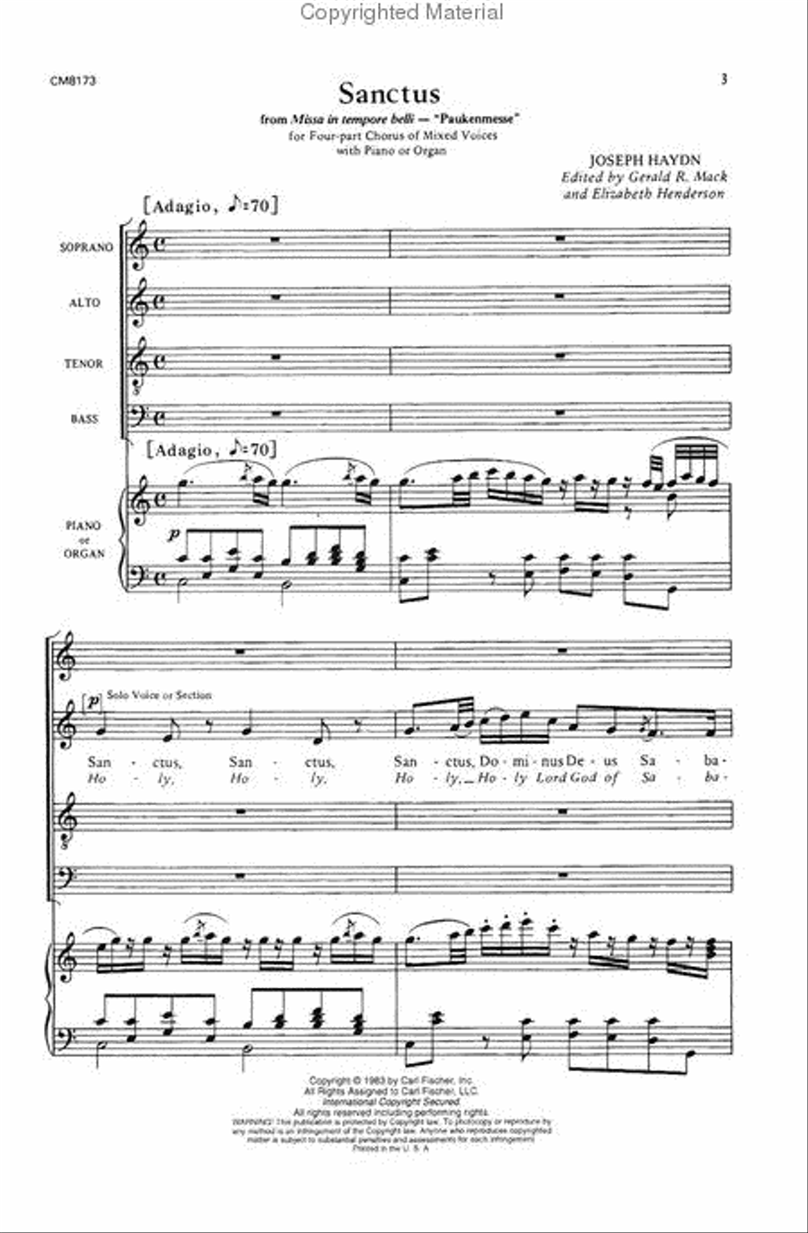 Sanctus Sanctus 4-Part scores gallery preview page 2