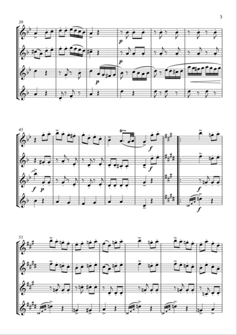 Rondo Alla Turca - Saxophone Quartet Saxophone Quartet scores gallery preview page 3