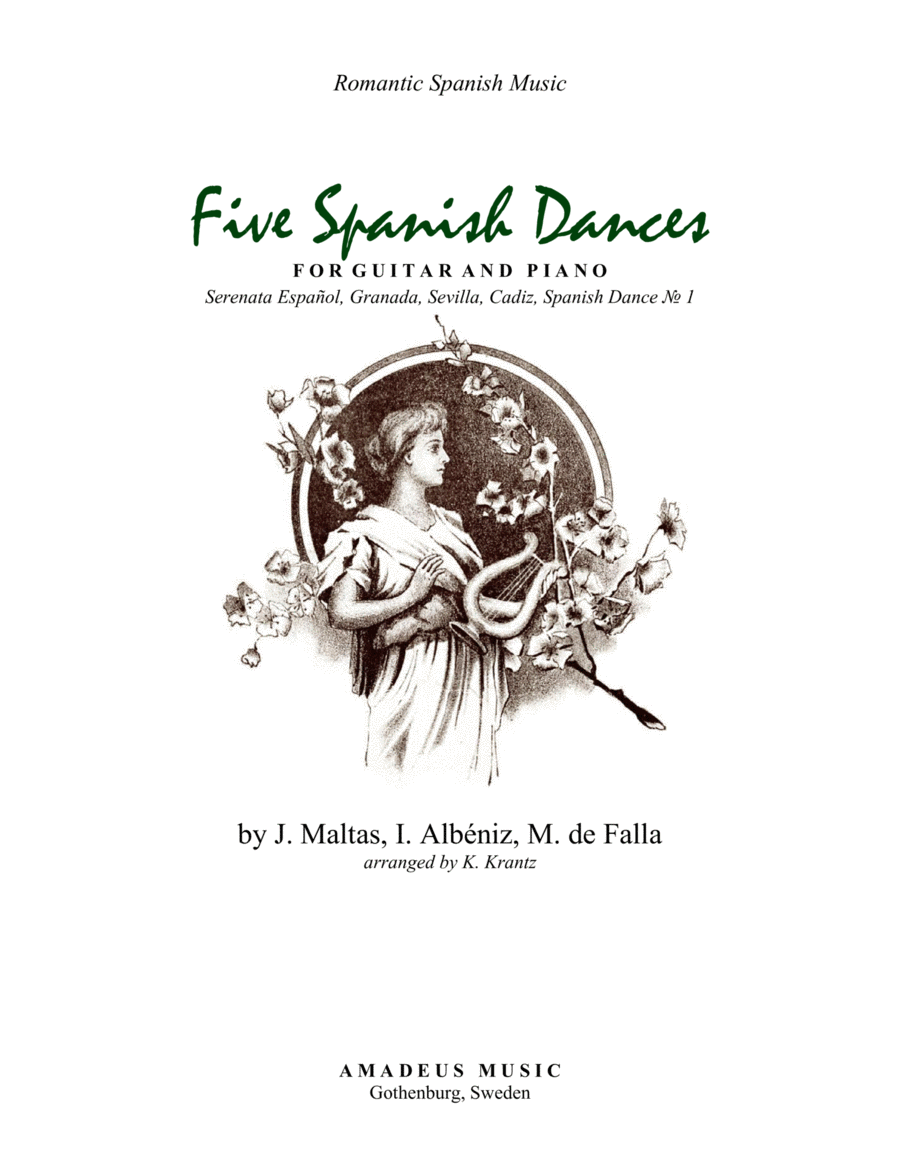 5 Spanish Dances arranged for classical guitar and piano 5 Spanish Dances arranged for classical guitar and piano Acoustic Guitar scores gallery preview page 1