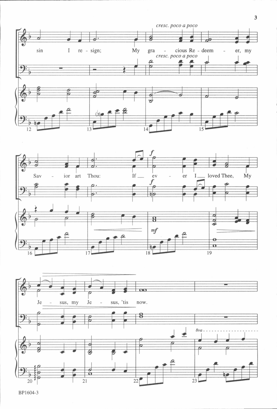 My Jesus I Love Thee - Arnold 4-Part scores gallery preview page 3