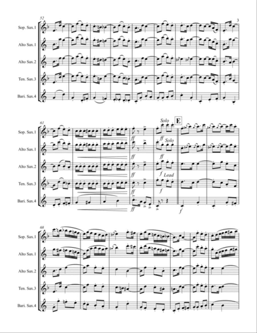 In Heaven There Is No Beer Saxophone Quartet scores gallery preview page 4