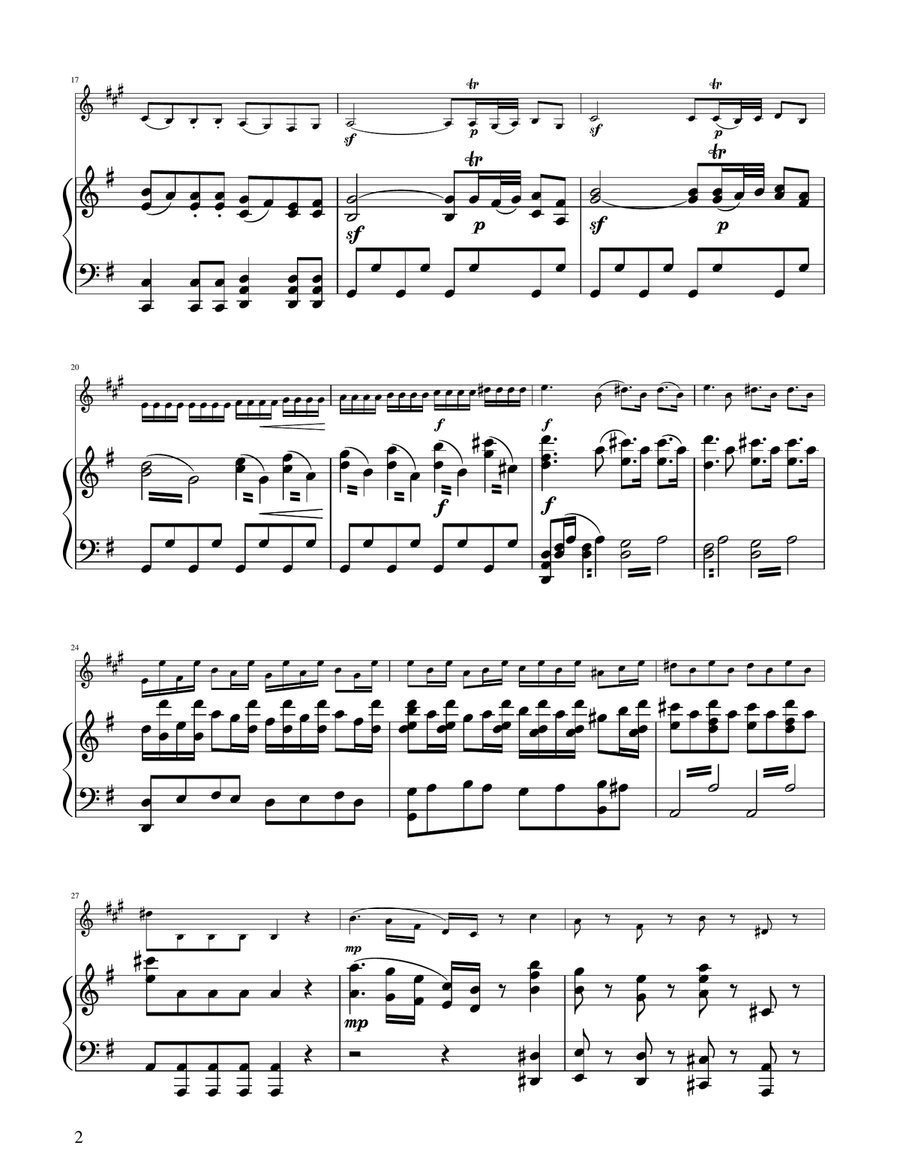 Mozart: Eine Kleine Nachtmusik (K.525) - Trumpet Solo w/ Piano B-Flat Trumpet scores gallery preview page 2