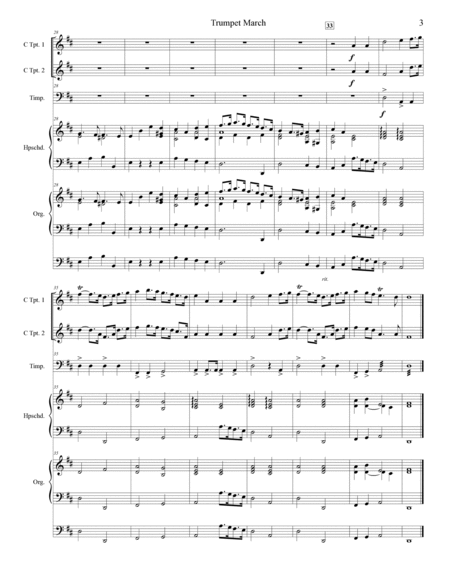 Trumpet March in D Major for 2 Trumpets, Organ, Harpsichord and Timpani