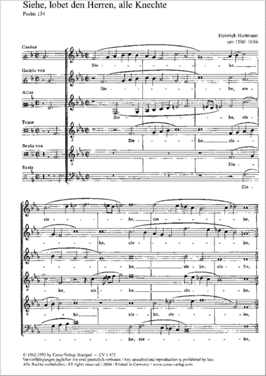 Siehe, lobet den Herren, alle Knechte Choir scores gallery preview page 1