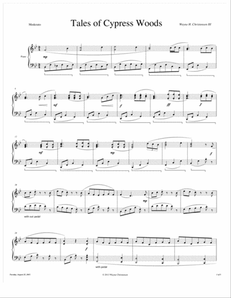 Tales of Cypress Woods Piano Method scores gallery preview page 1