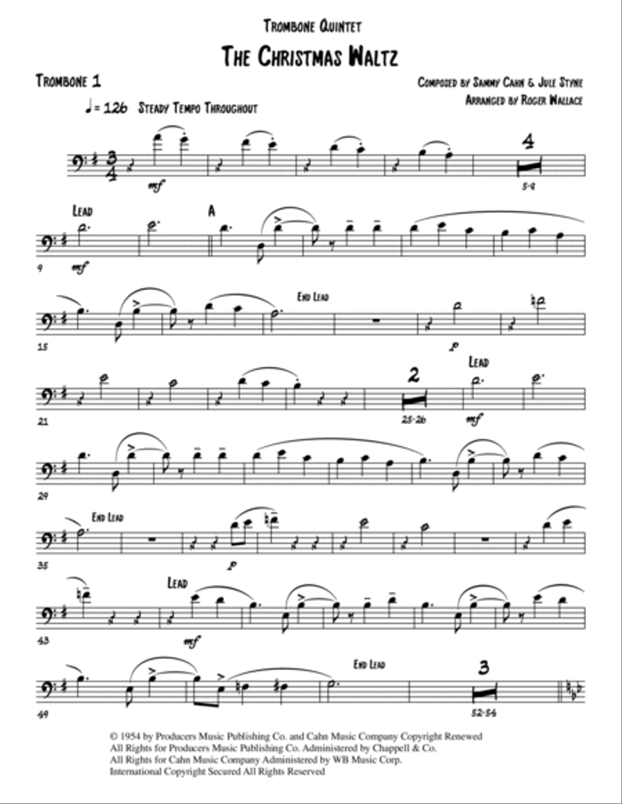 The Christmas Waltz Trombone scores gallery preview page 5