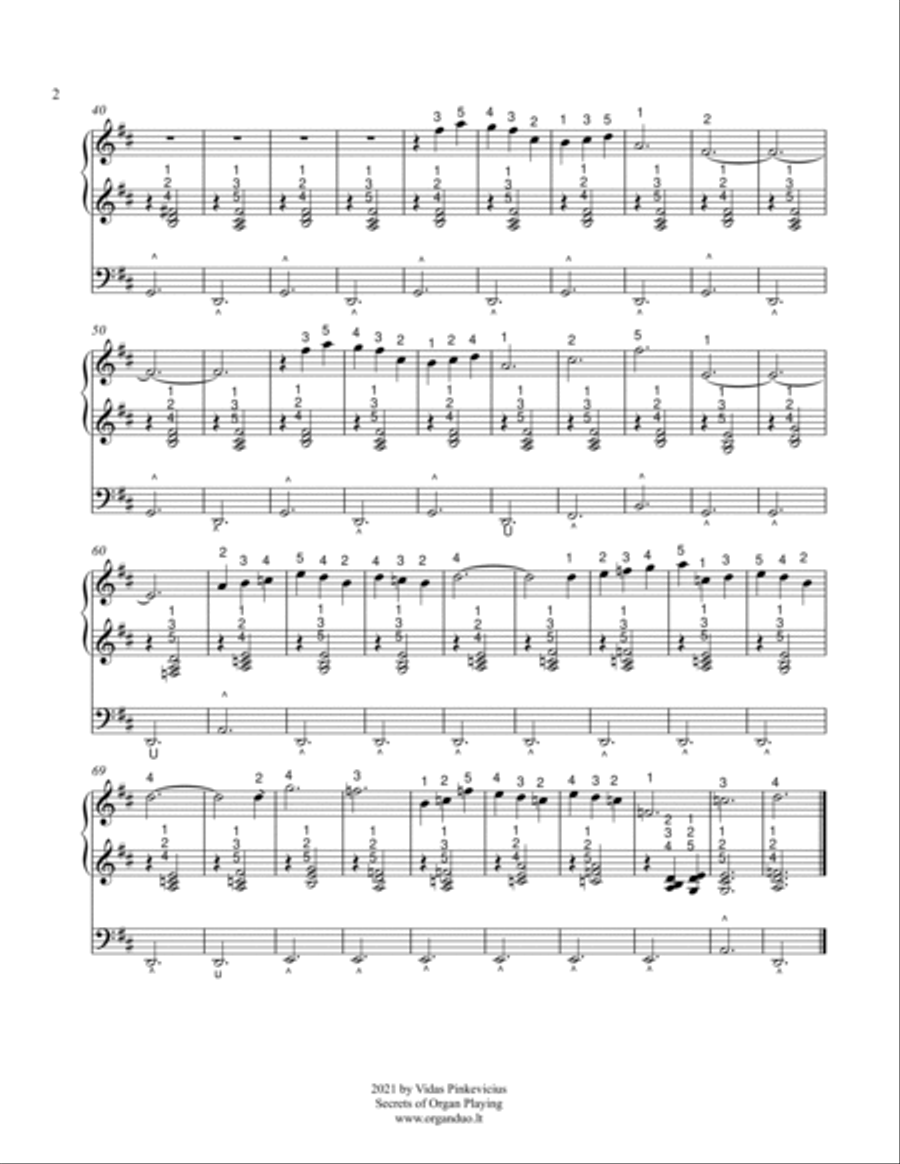 3 Gymnopèdies (arr. for Organ Solo) by Erik Satie with fingering and pedaling Organ Solo scores gallery preview page 2