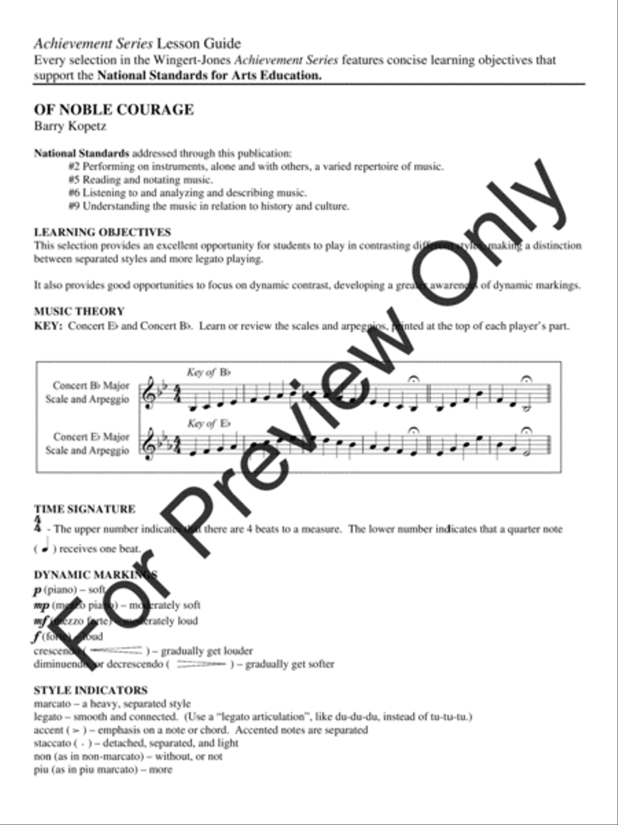 Of Noble Courage Concert Band scores gallery preview page 4