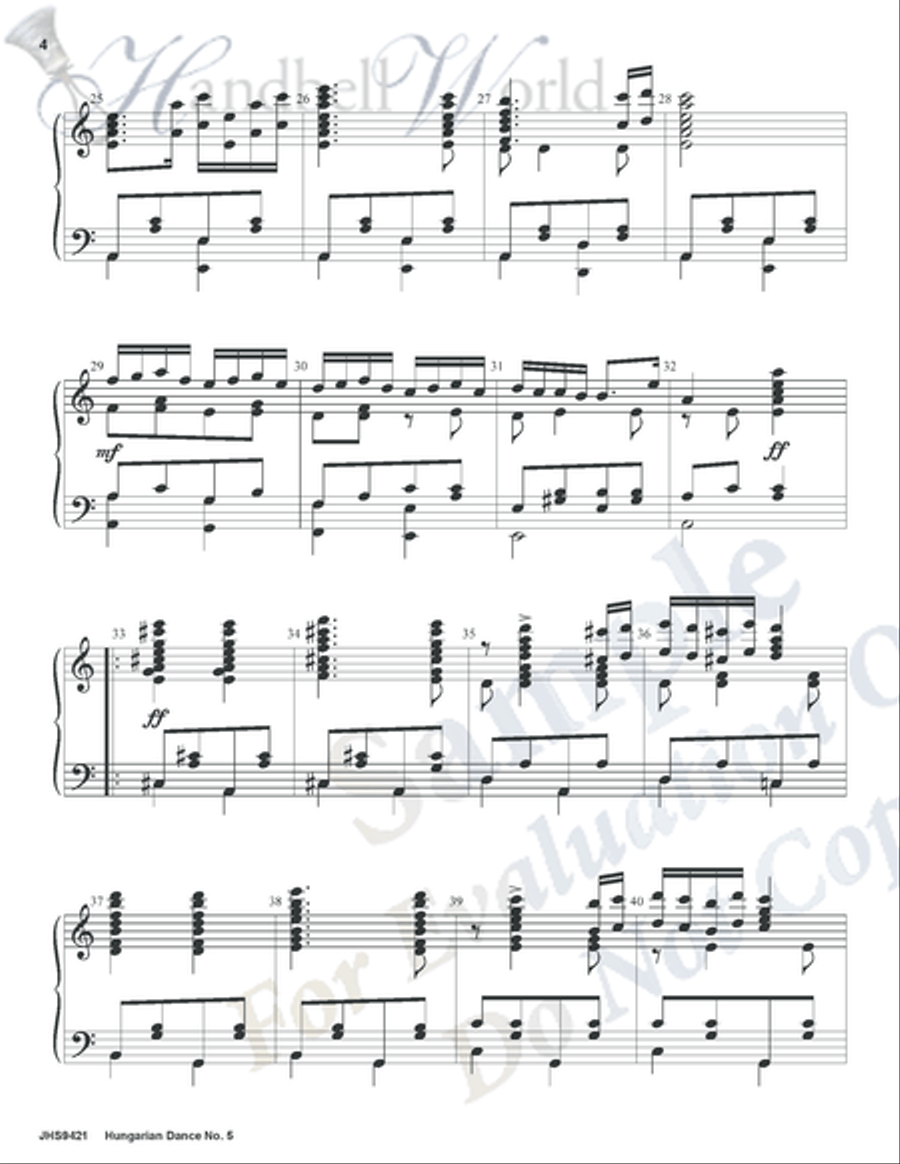 Hungarian Dance No. 5 5-Octaves scores gallery preview page 3