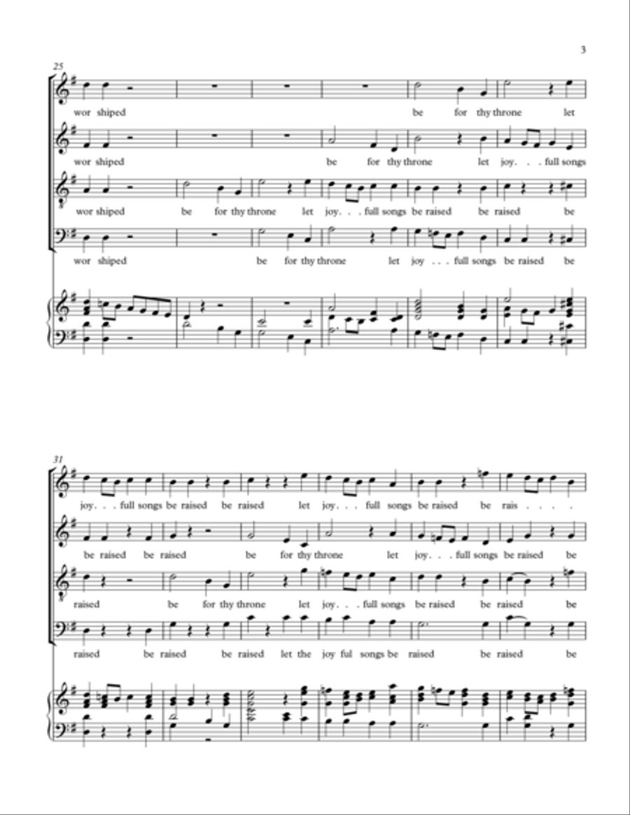 chorus:let thy name oh lord (endless praise) hedges noway out 4-Part scores gallery preview page 3
