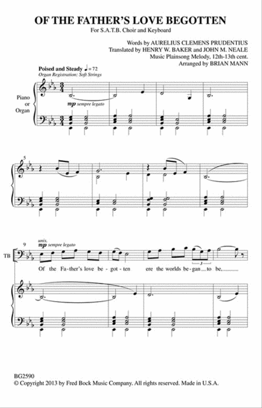 Of the Father's Love Begotten 4-Part scores gallery preview page 2