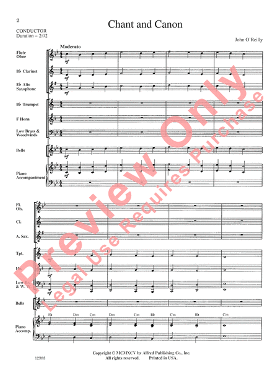 Chant and Canon Concert Band scores gallery preview page 3