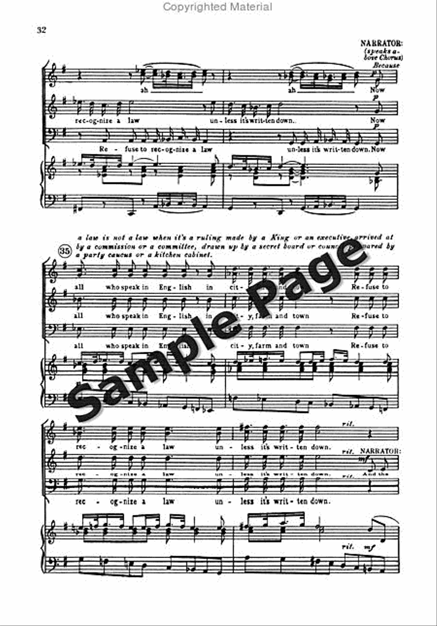 Ballad of Magna Carta 4-Part scores gallery preview page 33