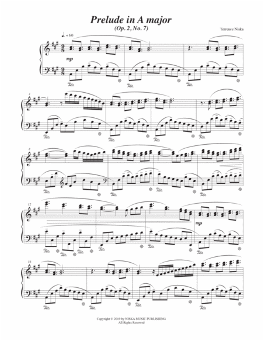 Prelude Op. 2, No. 7 in A major Piano Solo scores gallery preview page 2
