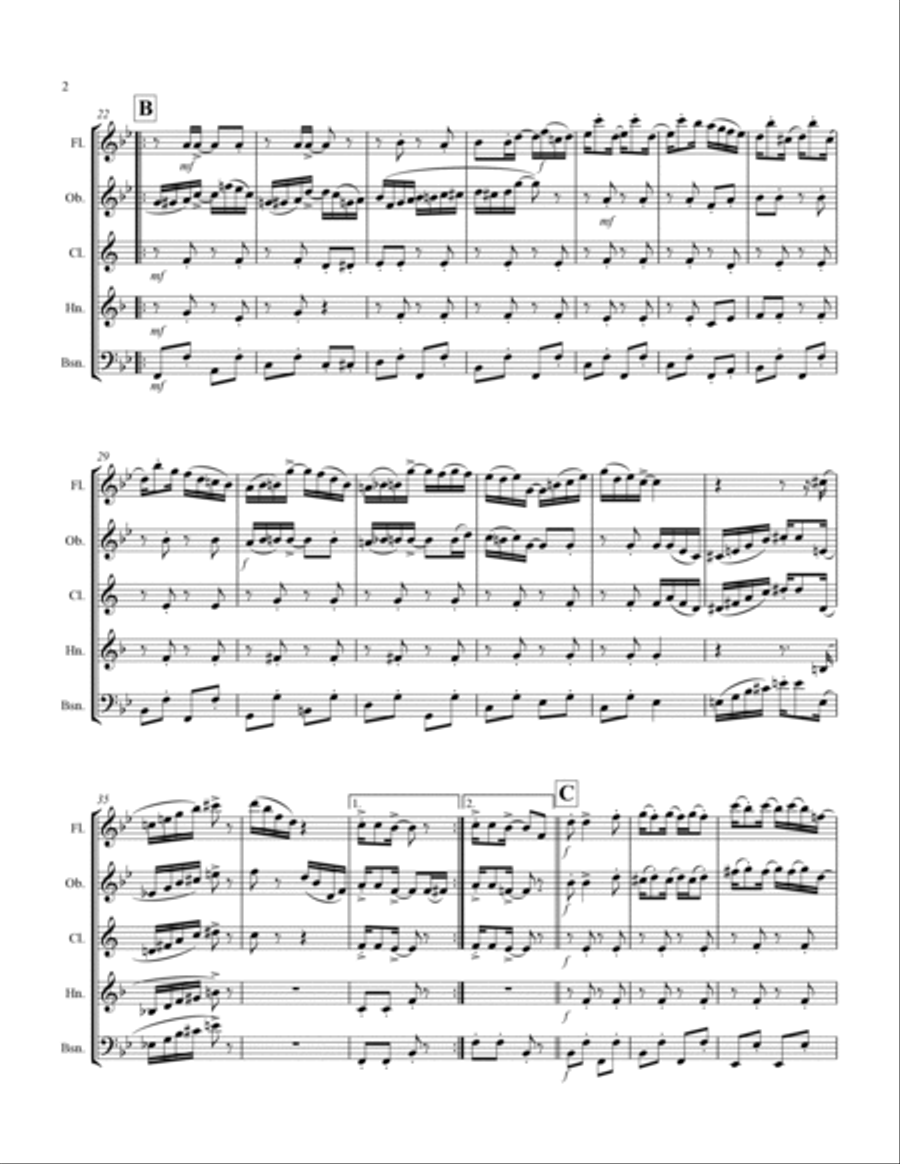 Joplin - “The Easy Winners” (for Woodwind Quintet) Woodwind Quintet scores gallery preview page 3