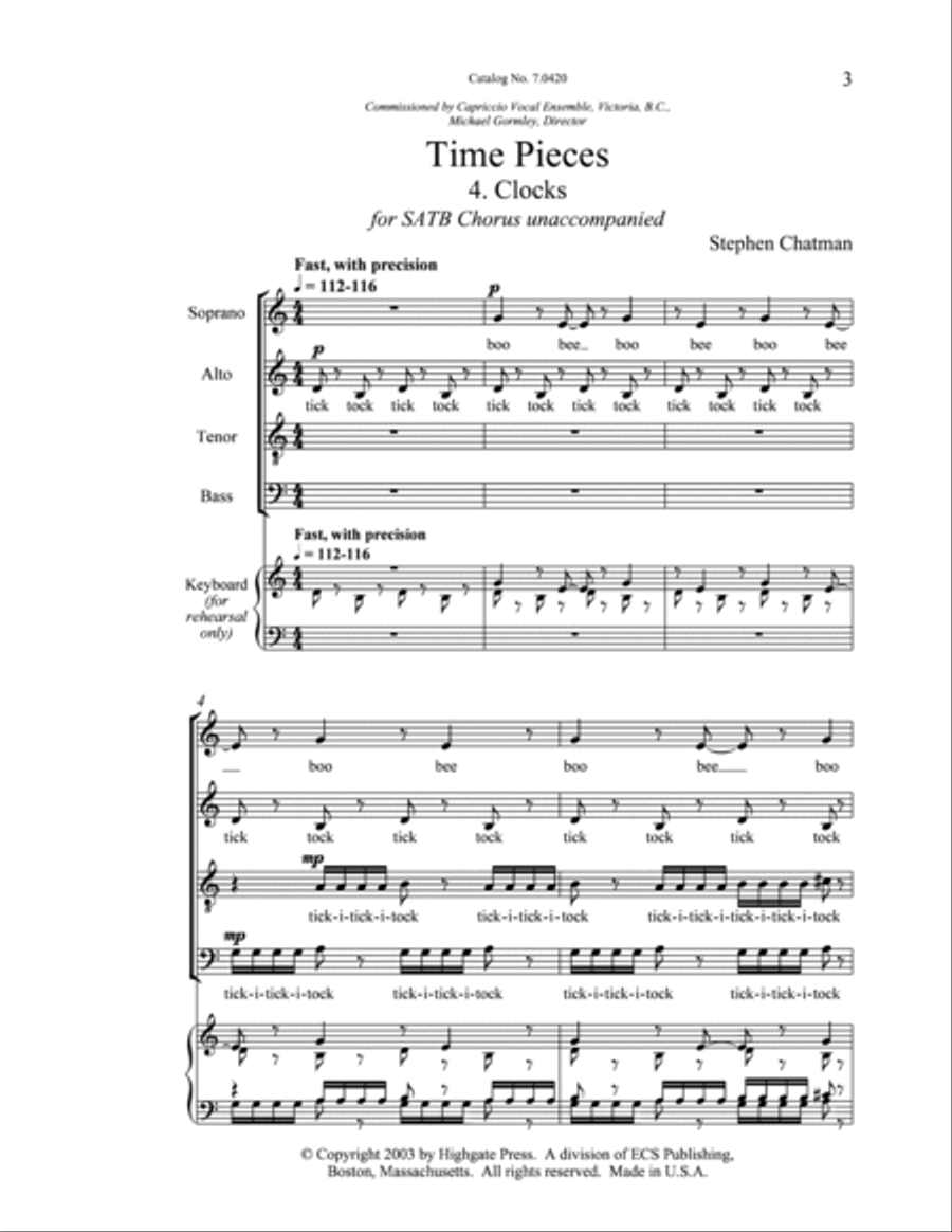 Time Pieces: 4. Clocks 4-Part scores gallery preview page 2