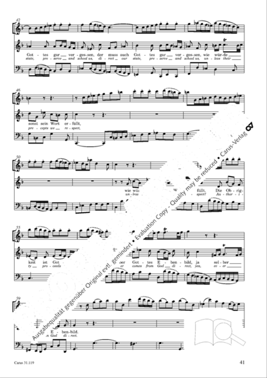 Praise the Lord, O Jerusalem (Preise, Jerusalem, den Herrn) 4-Part scores gallery preview page 42
