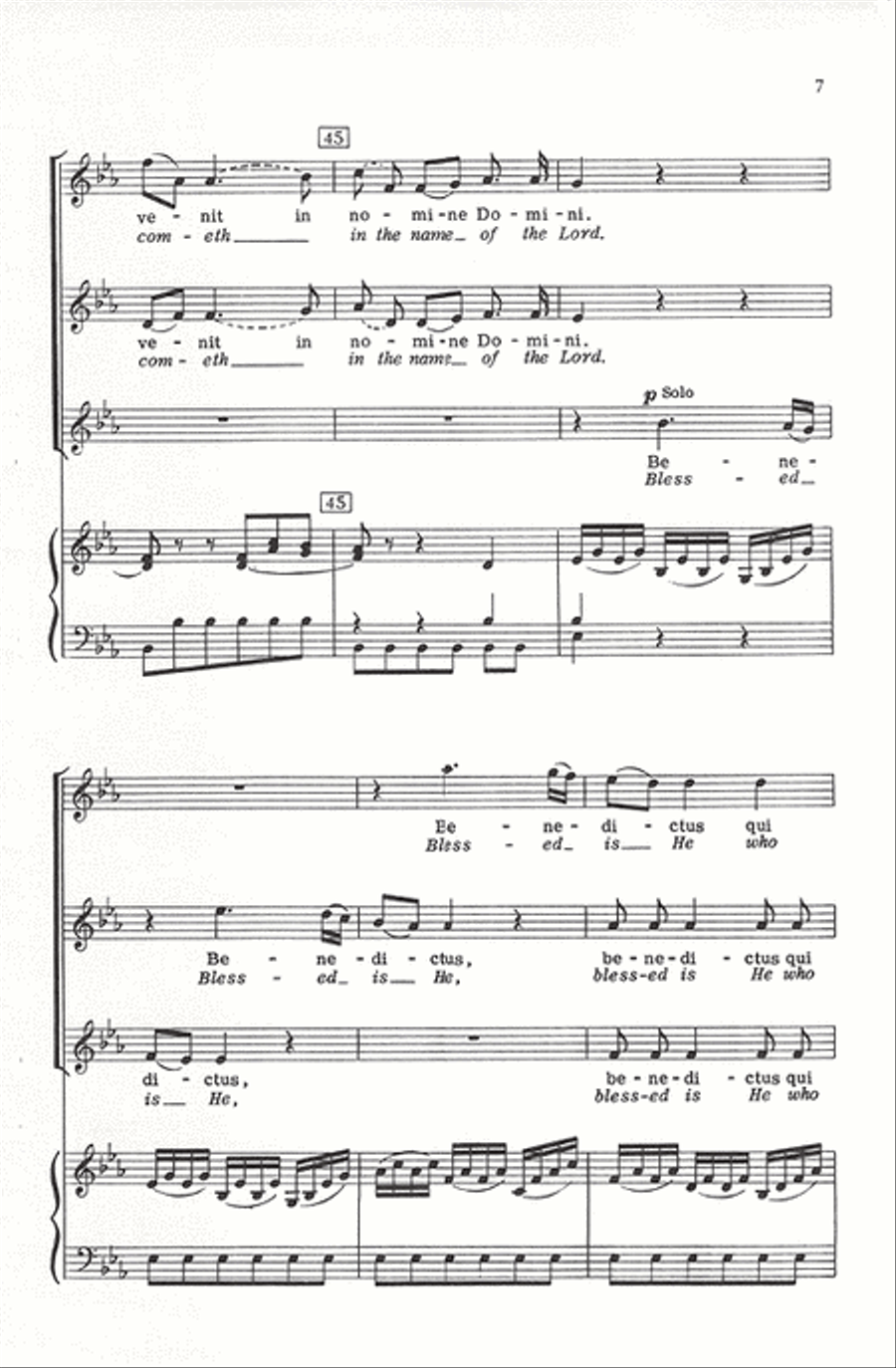 Benedictus (Blessed is He) (from Mass to St. Aloysius) SSA scores gallery preview page 7