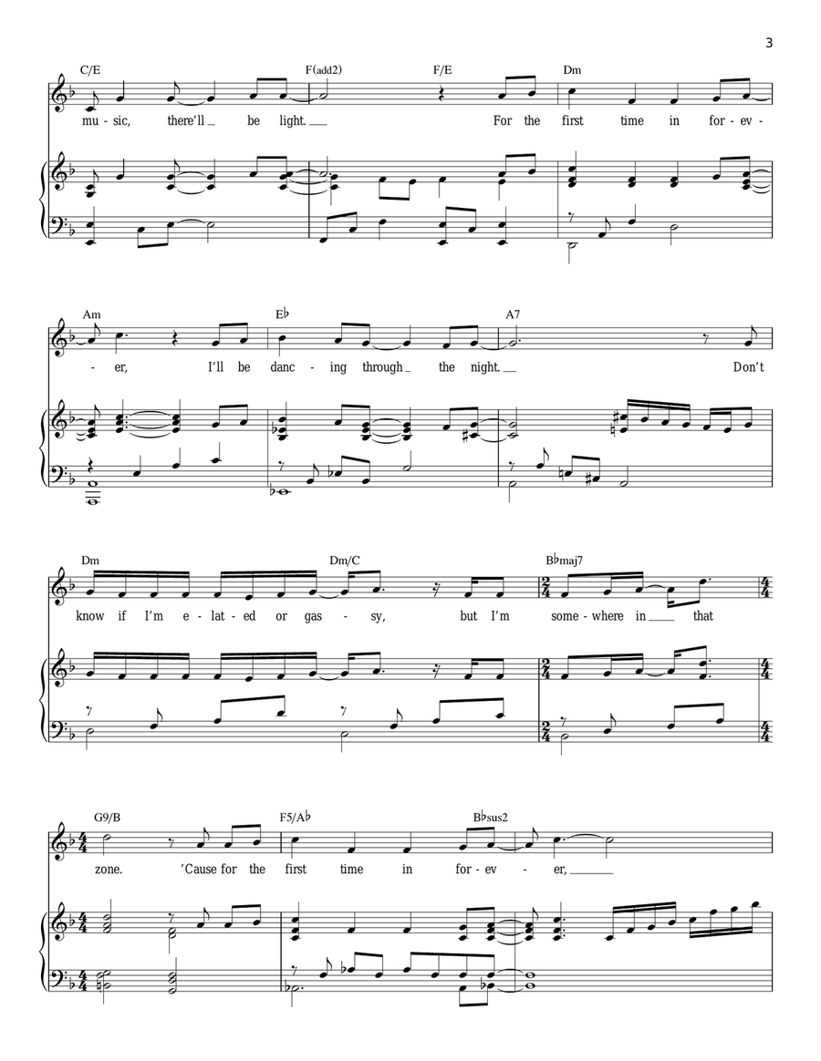 For The First Time In Forever (from Frozen) Voice scores gallery preview page 3